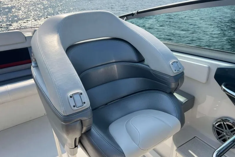  Yacht Photos Pics Luxury seating on 2016 Formula 353 FASTech boat, with ocean view in background.