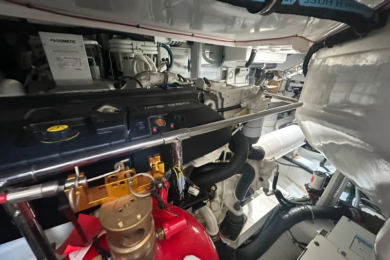 Our Trade Yacht Photos Pics Engine room of 2023 Belize 54 Day Bridge yacht, featuring advanced machinery and components.