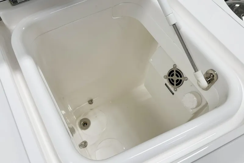 F45079 Yacht Photos Pics Interior compartment of 2022 Princess F45 yacht, featuring a clean, white design.