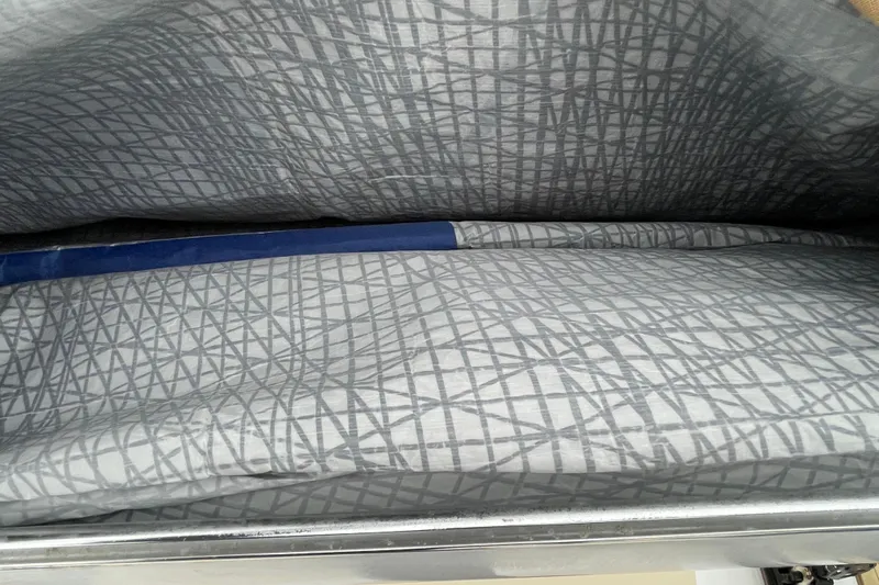 Rhyme Yacht Photos Pics Gray patterned sailcloth on a 2007 Tartan 3400 sailboat.