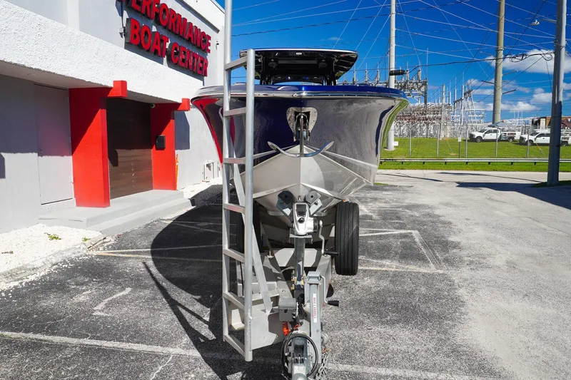  Yacht Photos Pics 2020 Nor-Tech 390 Center Console boat on trailer at Performance Boat Center.