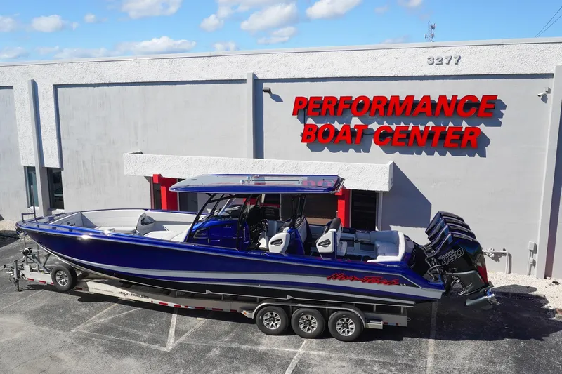  Yacht Photos Pics 2020 Nor-Tech 390 Center Console boat at Performance Boat Center, featuring triple engines.