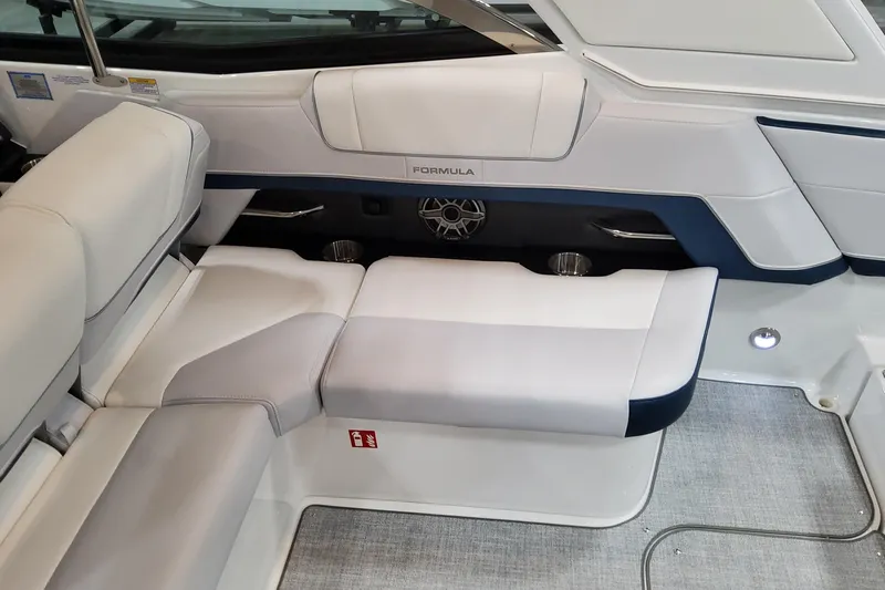  Yacht Photos Pics 2026 Formula 330 Crossover Bowrider OB interior seating with modern design and premium materials.
