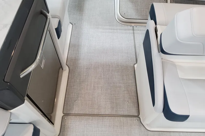  Yacht Photos Pics 2026 Formula 330 Crossover Bowrider OB interior with sleek seating and modern flooring.