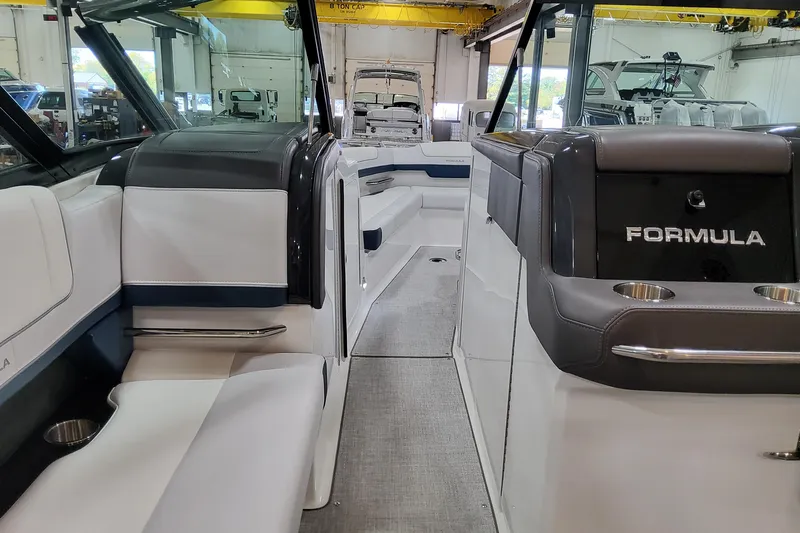  Yacht Photos Pics 2026 Formula 330 Crossover Bowrider OB interior with sleek seating and modern design.