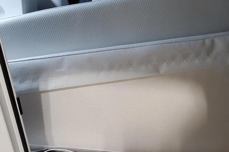  Yacht Photos Pics Interior detail of 2026 Formula 330 Crossover Bowrider OB boat upholstery.