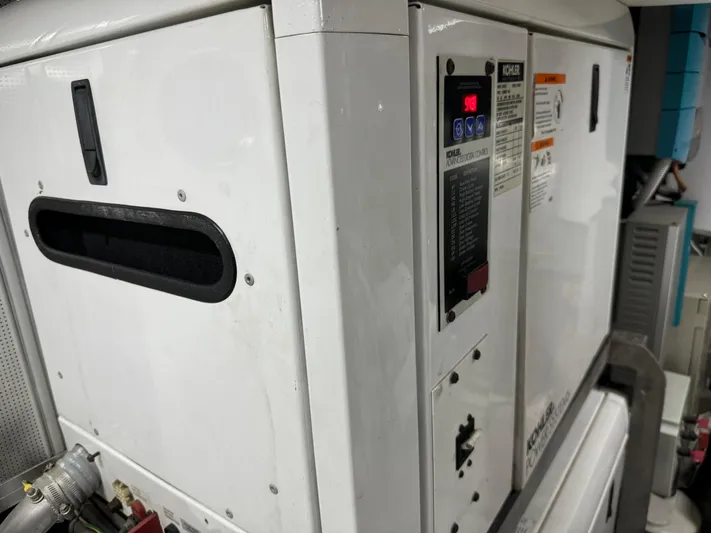 My Biscane Yacht Photos Pics Engine room equipment on a 2007 Astondoa A 76 GLX yacht.