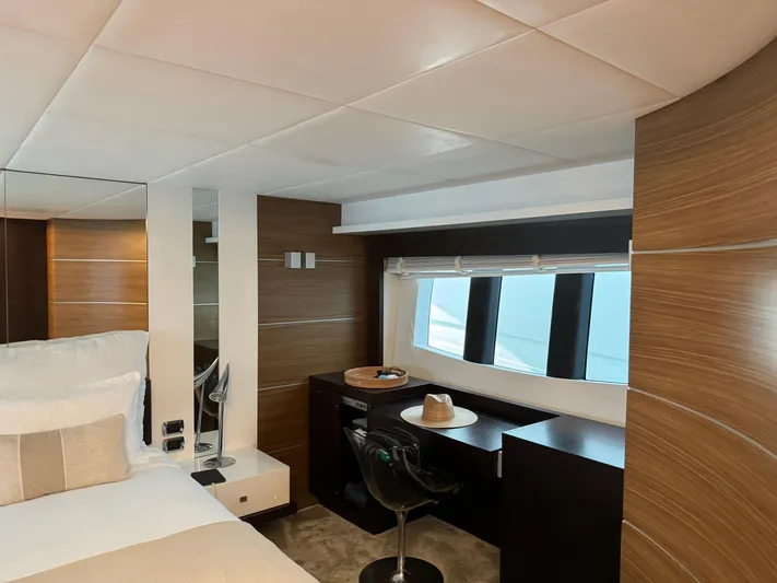 My Biscane Yacht Photos Pics Luxurious cabin interior of 2007 Astondoa A 76 GLX yacht with modern furnishings.