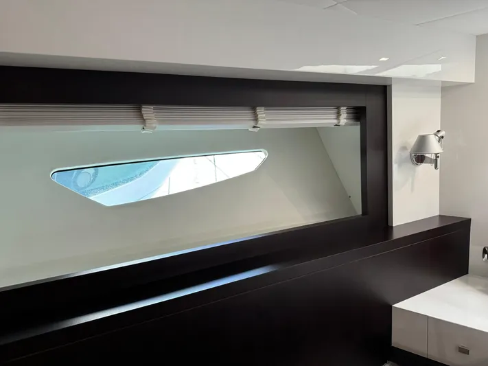 My Biscane Yacht Photos Pics Luxurious interior of 2007 Astondoa A 76 GLX yacht with sleek window design.