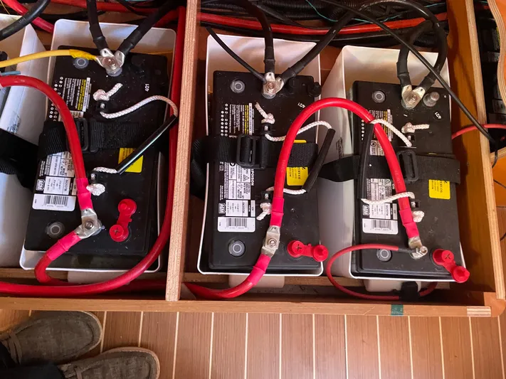 Life Line Yacht Photos Pics Batteries installed in a 2017 Jeanneau Sun Odyssey 44 DS sailboat.