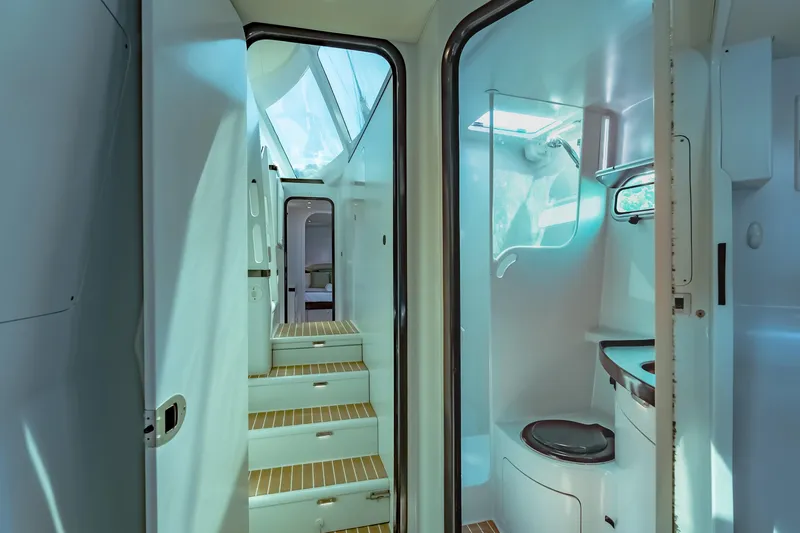 Gizmo Yacht Photos Pics Interior of 2012 Morrelli & Melvin 65 custom yacht with modern design and skylight.