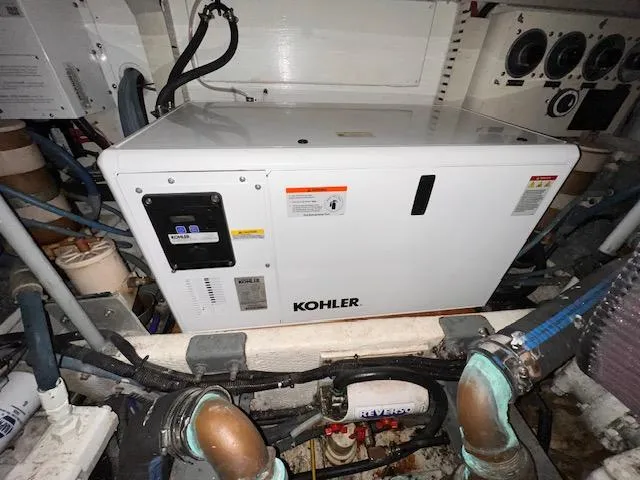  Yacht Photos Pics Kohler generator in 1993 Viking 45 Convertible engine room.