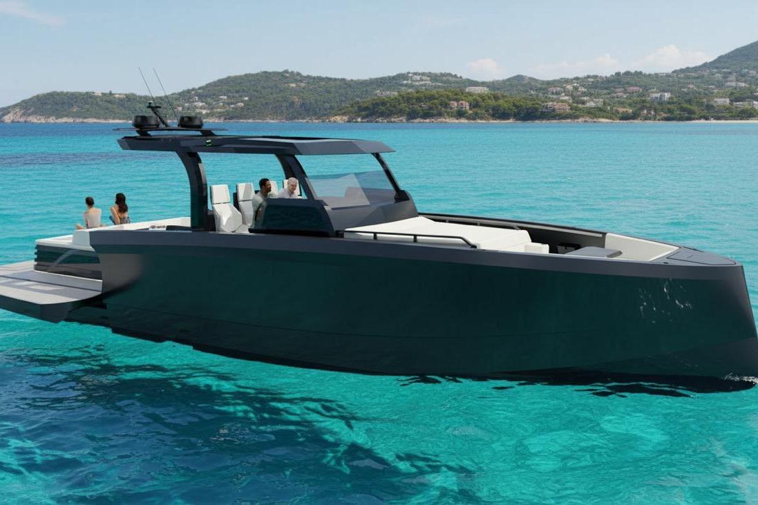 Luxury ECLIPSE Saros 50 yacht cruising in turquoise waters, 2025 model.
