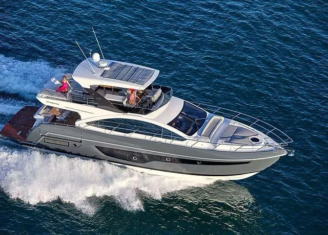  Yacht Photos Pics Schaefer 660 yacht cruising on open water, 2025 model.