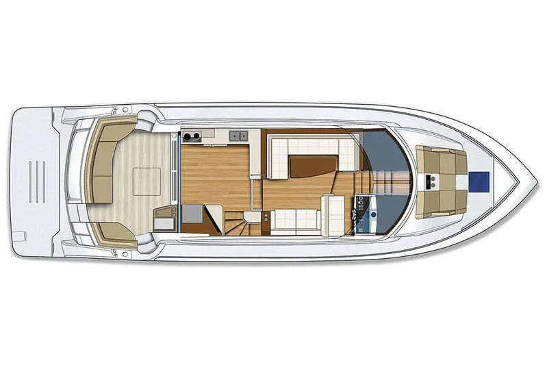 Play Craft Yacht Photos Pics Top view layout of 2018 Carver C52 Flybridge yacht interior design.