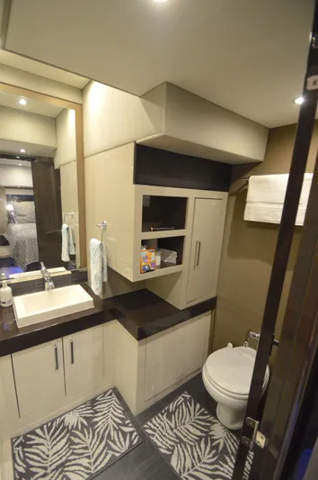 Play Craft Yacht Photos Pics Luxurious bathroom in 2018 Carver C52 Flybridge yacht with modern fixtures and elegant design.