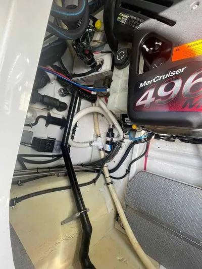  Yacht Photos Pics Engine compartment of a 2003 Formula 37 PC with MerCruiser 496 engine.