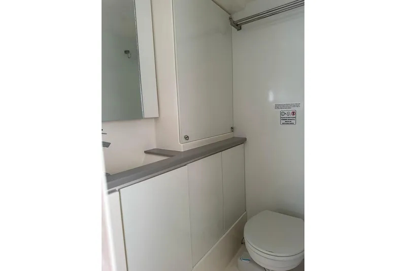 Nice Aft Too Yacht Photos Pics Compact bathroom in 2018 Leopard 45 yacht with modern fixtures and storage.
