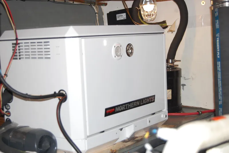  Yacht Photos Pics Northern Lights generator in 1981 Willard Marine Pilot House Trawler engine room.