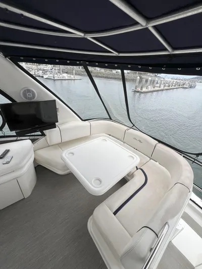 Viva La Vida Yacht Photos Pics Luxurious 2006 Sea Ray 44 Sedan Bridge interior with waterfront view.