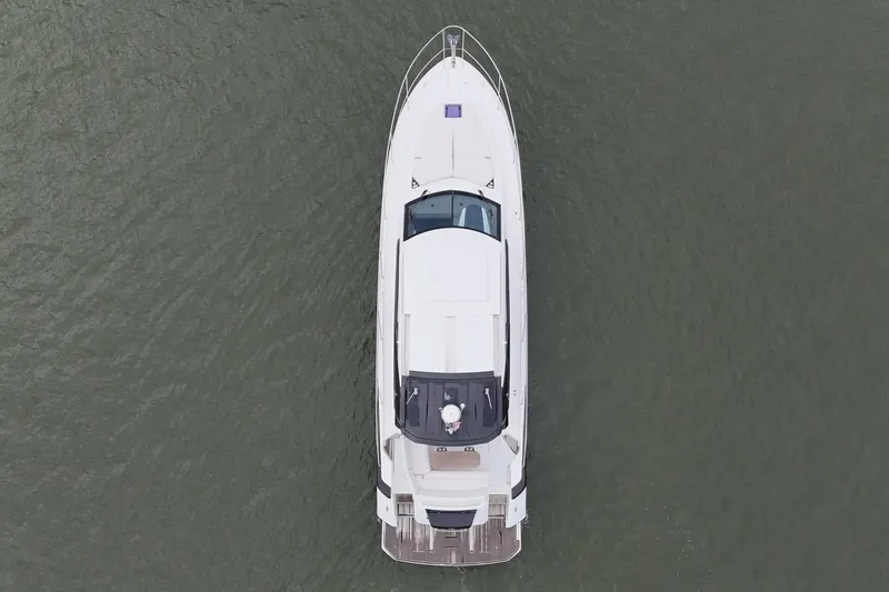 On My Way Yacht Photos Pics Overhead view of 2018 Beneteau Gran Turismo 50 yacht on water.