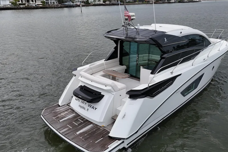 On My Way Yacht Photos Pics 2018 Beneteau Gran Turismo 50 yacht on water, rear view, luxury design.