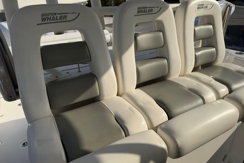  Yacht Photos Pics 2014 Boston Whaler 350 Outrage Triple Helm Seating from Starboard