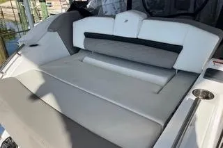  Yacht Photos Pics 2023 Four Winns H350 OB boat with luxurious seating and sleek design.