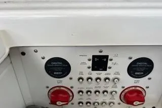  Yacht Photos Pics 2023 Four Winns H350 OB control panel with digital displays and switches.
