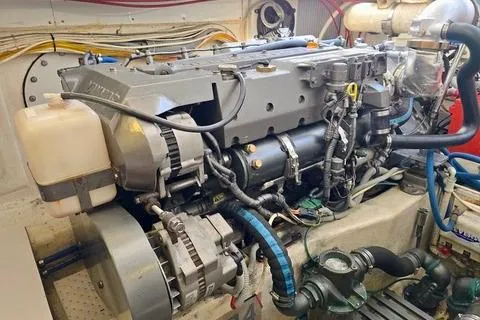 Maestro Yacht Photos Pics Engine of 2006 Lyman-Morse 38 Jet Boat, showcasing intricate mechanical components.