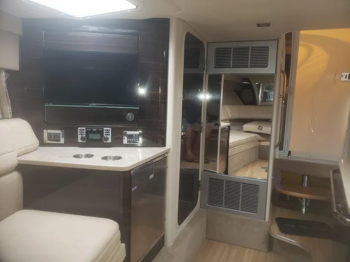  Yacht Photos Pics 2014 Formula 350 Sun Sport interior with modern amenities and comfortable seating.
