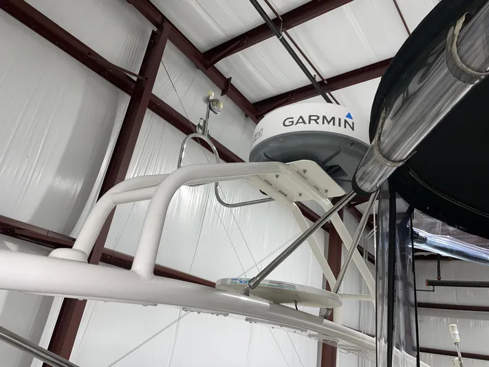  Yacht Photos Pics Garmin radar on 2005 Carver 42 Mariner in storage facility.