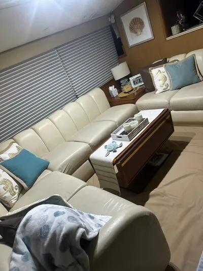 Endurance Yacht Photos Pics Luxurious interior of a 2001 Ocean Yachts 56 Super Sport with elegant seating and decor.