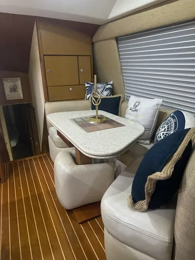 Endurance Yacht Photos Pics Interior of 2001 Ocean Yachts 56 Super Sport with elegant seating and nautical decor.
