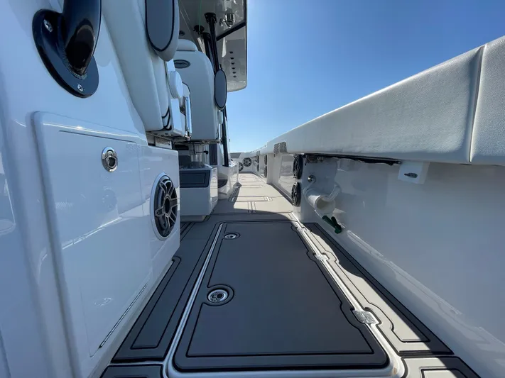  Yacht Photos Pics 2022 Invincible 40 Catamaran deck view with sleek design and modern features.