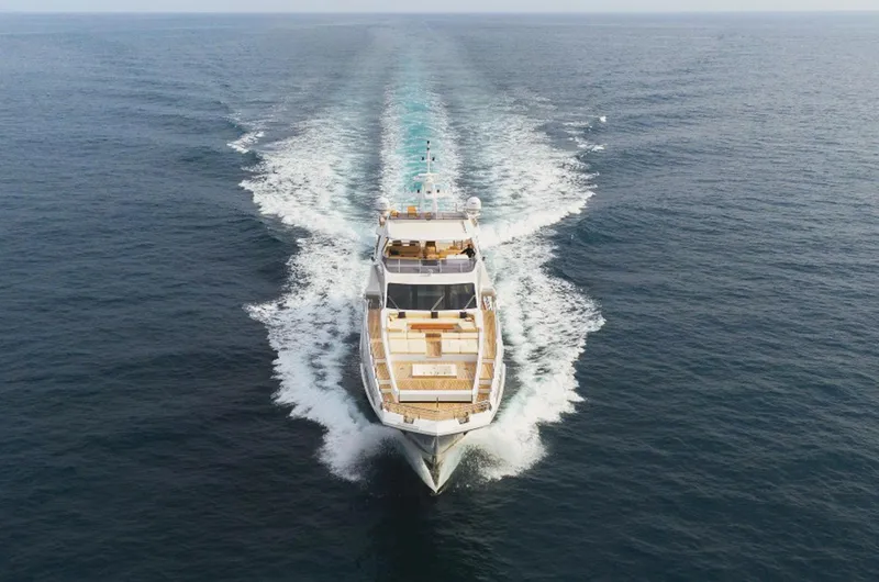 Sama Yacht Photos Pics Azimut Grande 35 Metri yacht cruising on open sea, 2017 model.