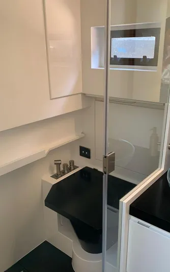  Yacht Photos Pics Modern bathroom in Wallytender 48x yacht, 2023 model.