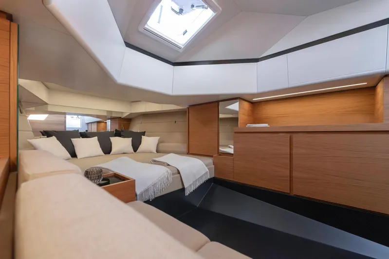  Yacht Photos Pics Luxurious interior of the 2023 Wally Wallytender 48x yacht.