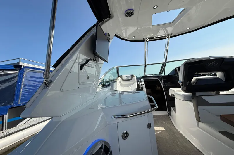  Yacht Photos Pics 2018 Monterey 355 Sport Yacht interior with sleek design and modern amenities.