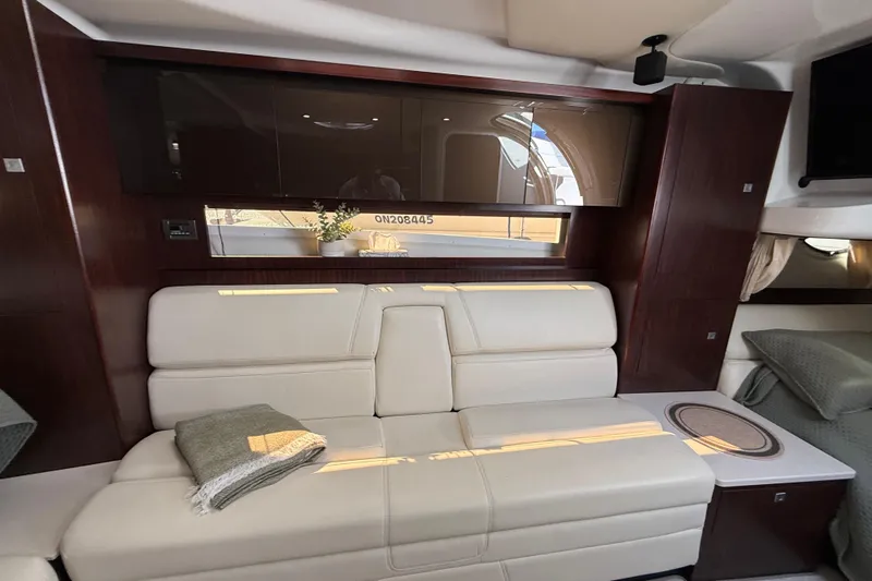  Yacht Photos Pics Luxurious interior of 2018 Monterey 355 Sport Yacht with elegant seating and modern design.