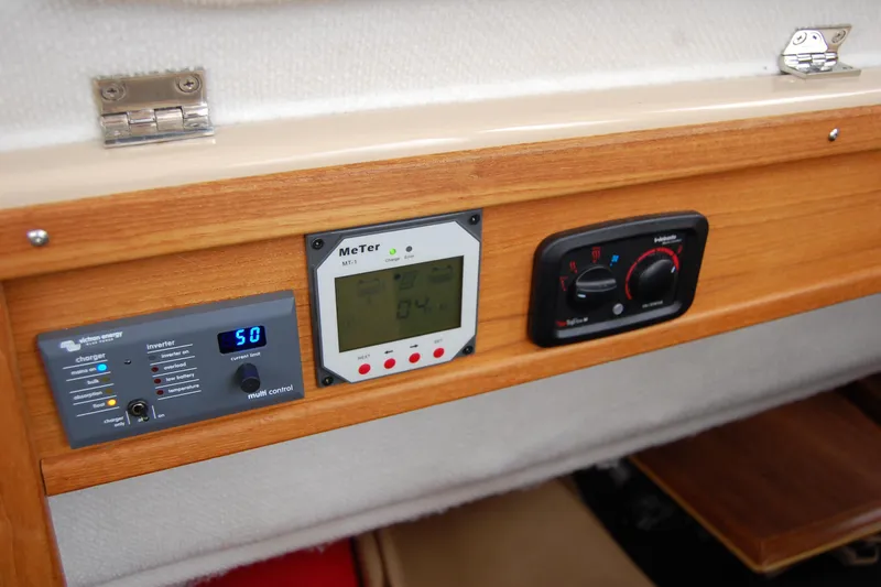  Yacht Photos Pics Control panel on 2018 Ranger Tugs R29 boat with digital displays and settings.