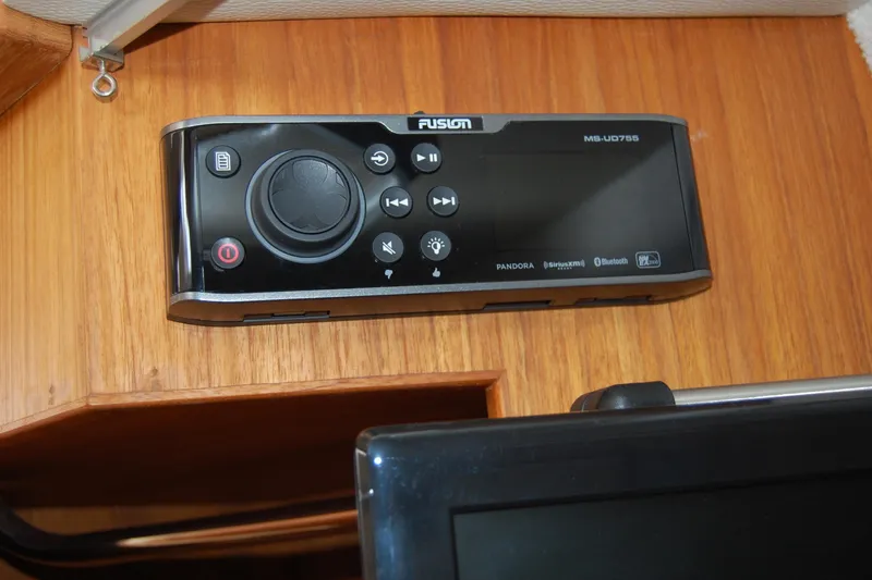  Yacht Photos Pics Fusion MS-UD755 audio system in 2018 Ranger Tugs R29 boat interior.