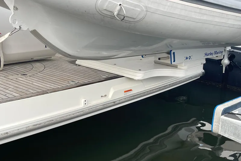 A To Z Yacht Photos Pics 2018 Beneteau Swift Trawler 35 with Hurley Marine davit system on deck.