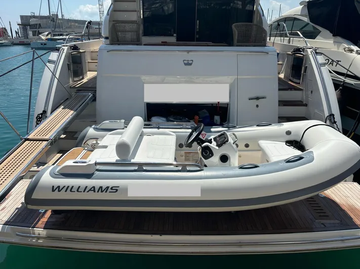  Yacht Photos Pics Luxury yacht Princess 68 with Williams tender on deck, 2016 model, docked at marina.