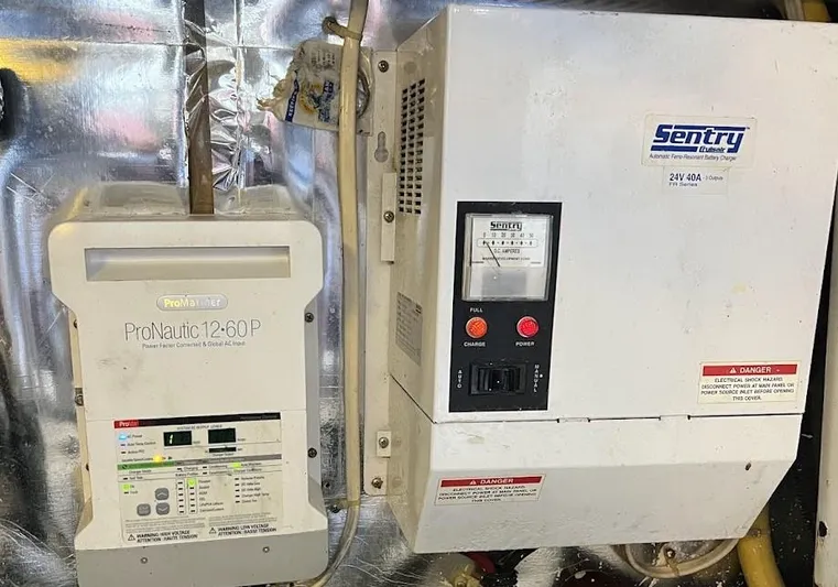 Reel Interest Yacht Photos Pics Electrical equipment on a 2002 Ocean Yachts 56 Super Sport boat.