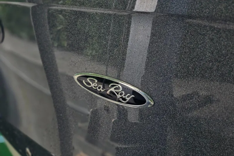  Yacht Photos Pics 2019 Sea Ray SDX 290 Outboard logo on a sleek, dark surface.