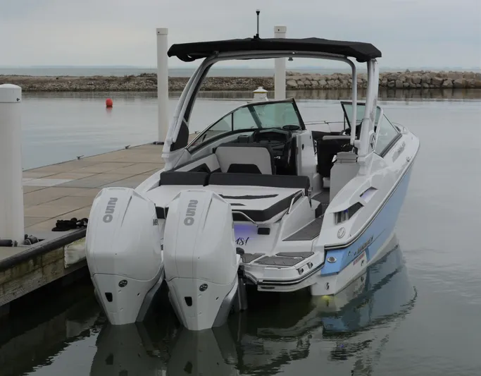  Yacht Photos Pics 2023 Monterey 305SS Super Sport boat at dock.