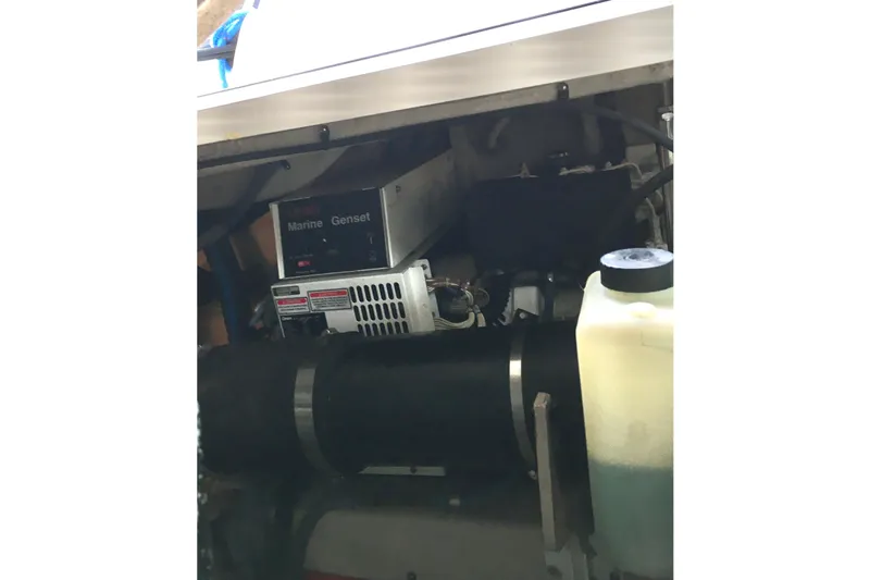  Yacht Photos Pics Engine compartment of a 2005 Sea Ray 420 Sundancer with marine generator.