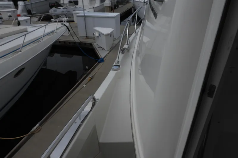  Yacht Photos Pics 2008 Carver 41 Cockpit Motor Yacht docked at marina, side view.