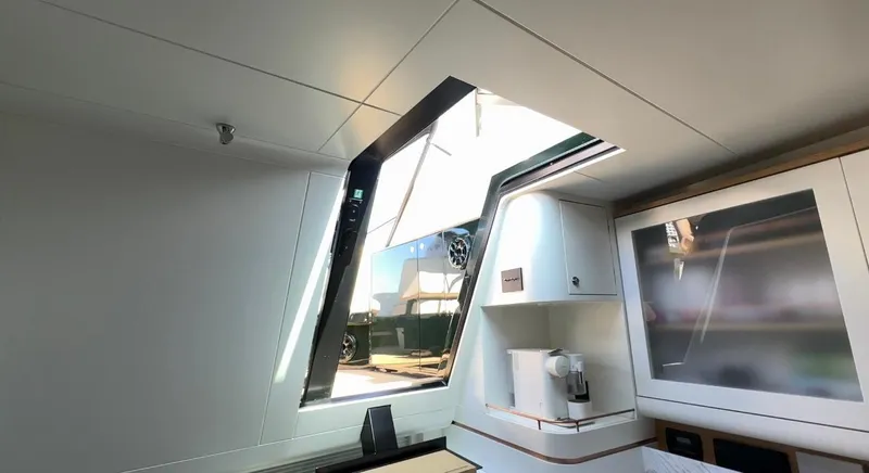 Eva Yacht Photos Pics Interior view of 2022 Van der Valk Waterdream California 52 yacht with modern design.
